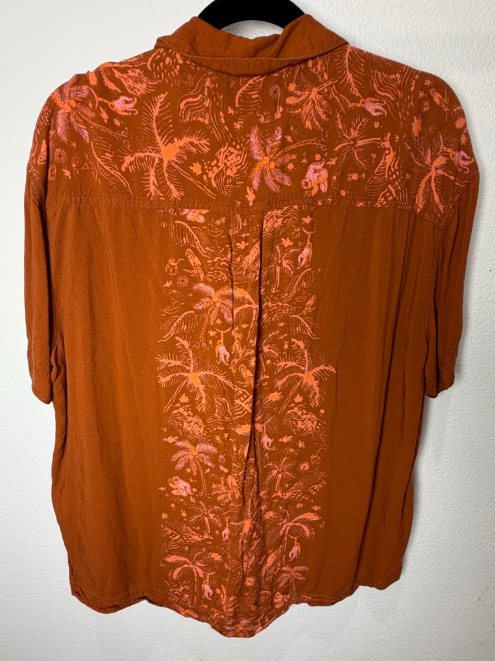 We The Free FP Share Good Vibes Monkey Island Button Down | Rust Boho S - Picture 6 of 9